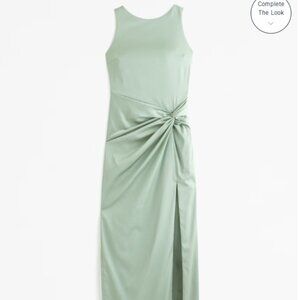 Abercrombie Draped Skirt Maxi Dress - Green, S Petite